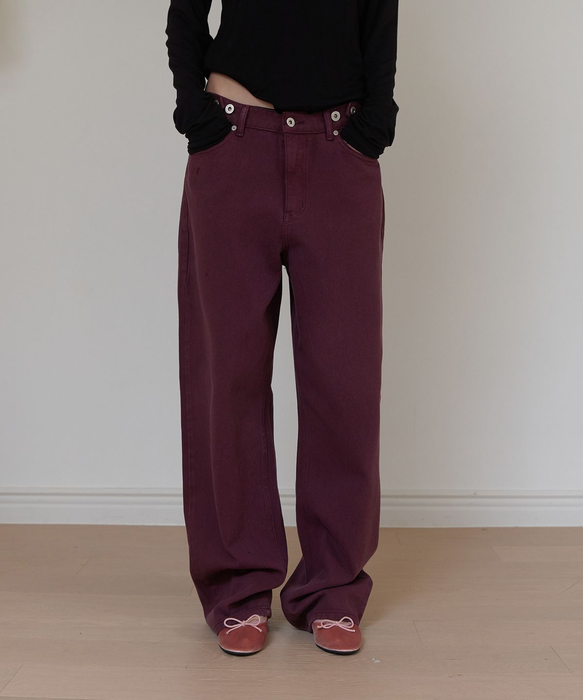 어패럴아카이브(APPAREL ARCHIVE) Rudy dyeing denim pants - Burgundy