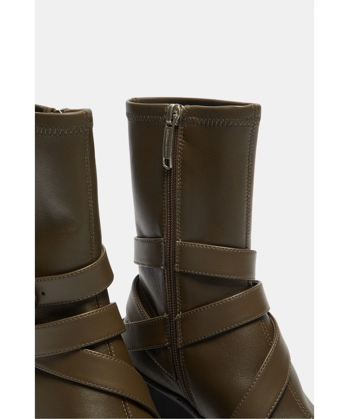 슈콤마보니(SUECOMMA BONNIE) Wrap buckle ankle boots(khaki)_DG3CW26503KHI