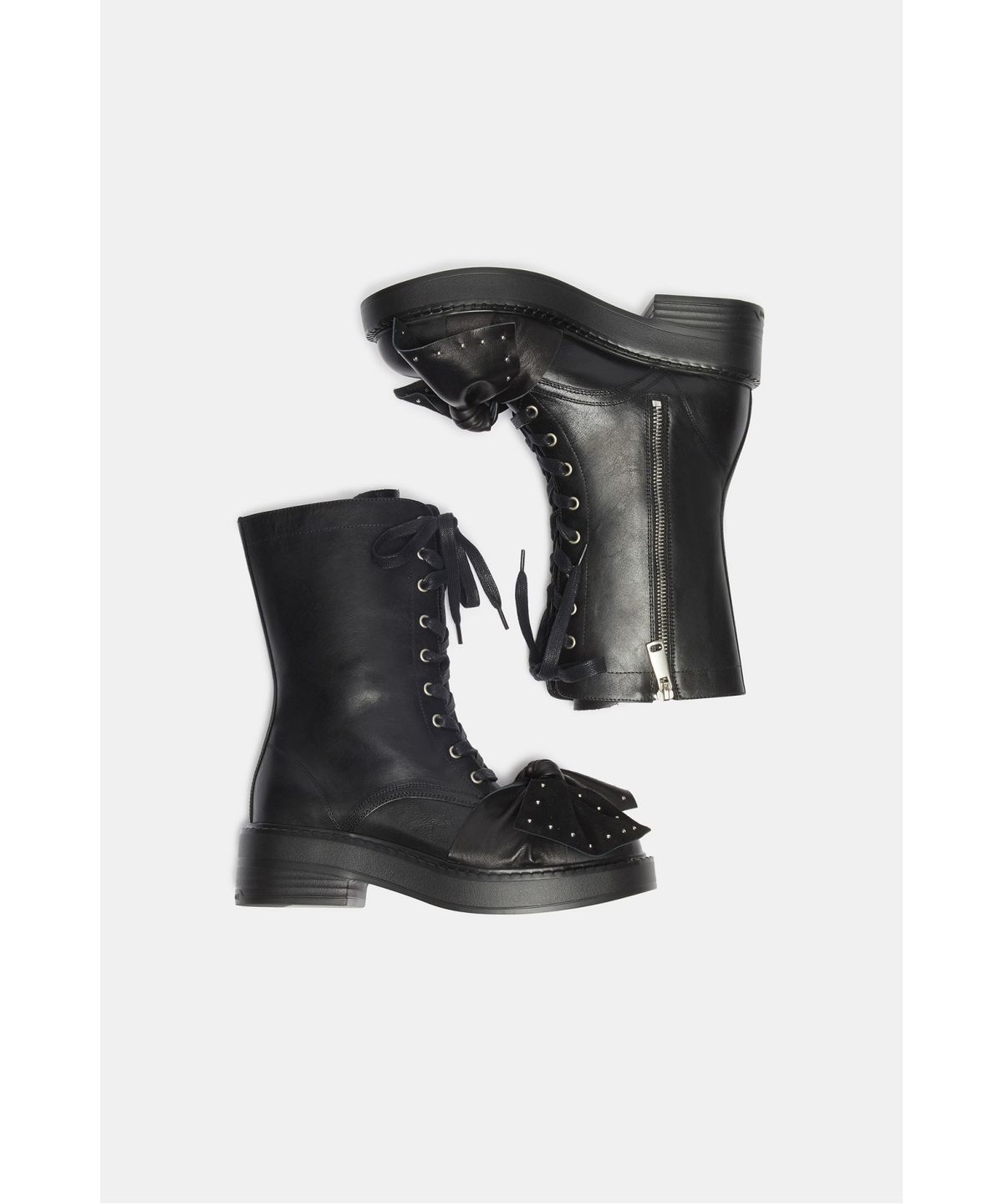 슈콤마보니(SUECOMMA BONNIE) Ribbon lace-up boots(black)_DG3CW26518BLK