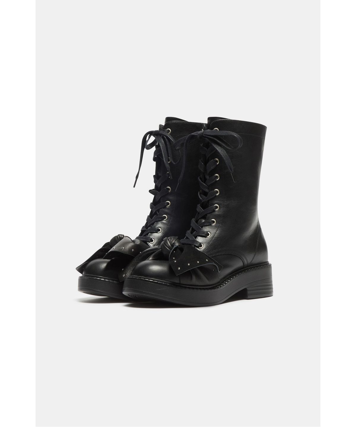 슈콤마보니(SUECOMMA BONNIE) Ribbon lace-up boots(black)_DG3CW26518BLK