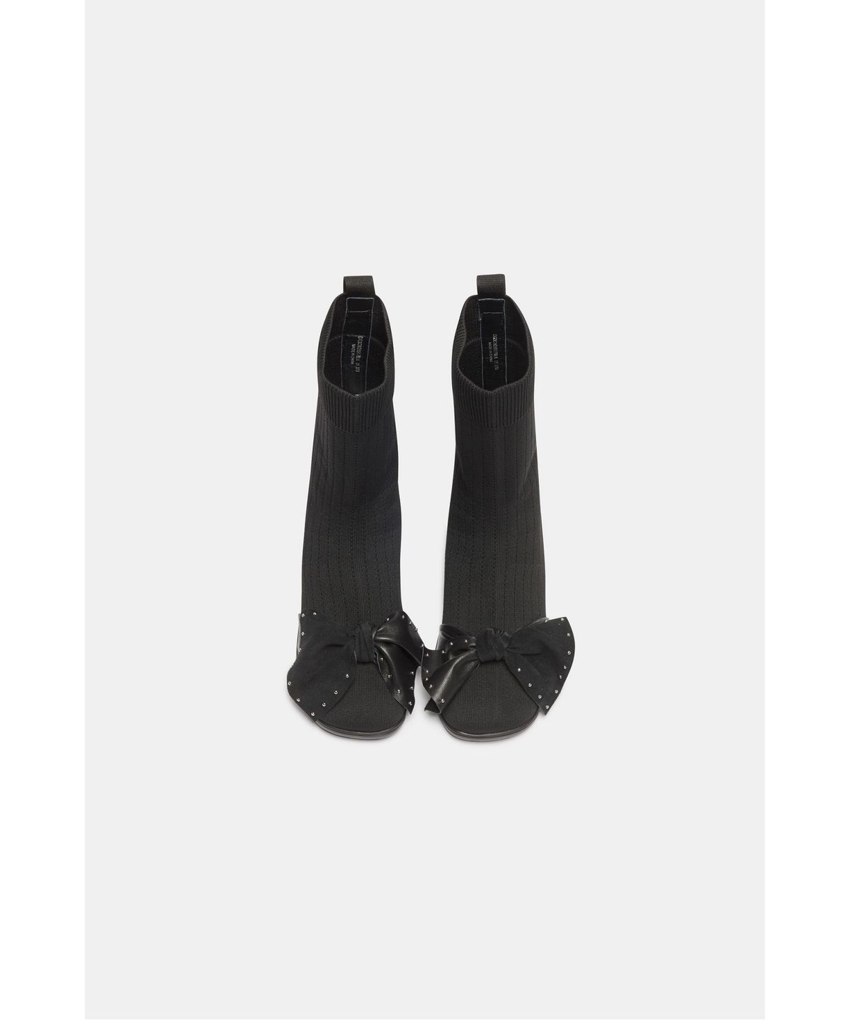 슈콤마보니(SUECOMMA BONNIE) Ribbon sock boots(black)_DG3CW26517BLK