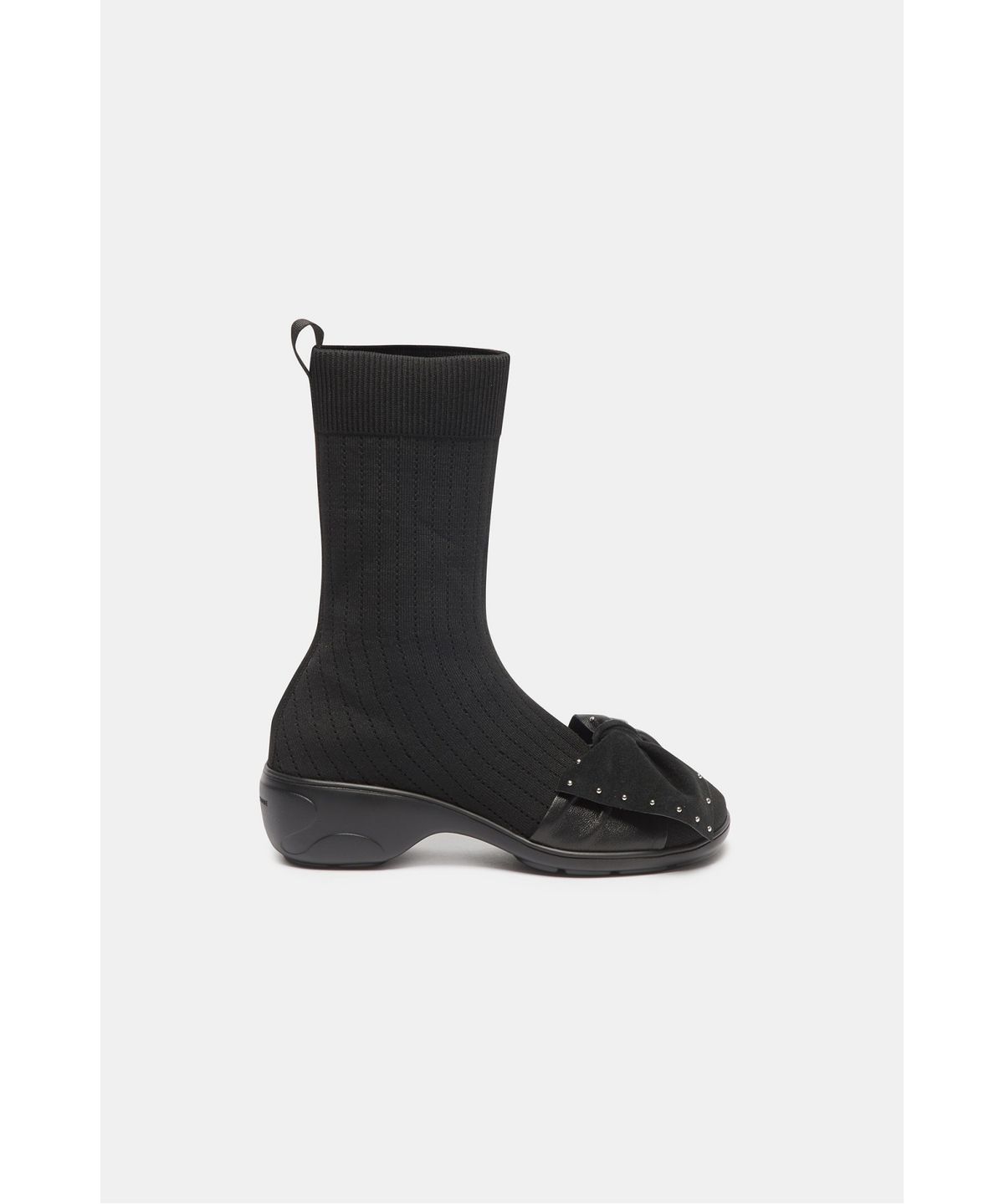 슈콤마보니(SUECOMMA BONNIE) Ribbon sock boots(black)_DG3CW26517BLK