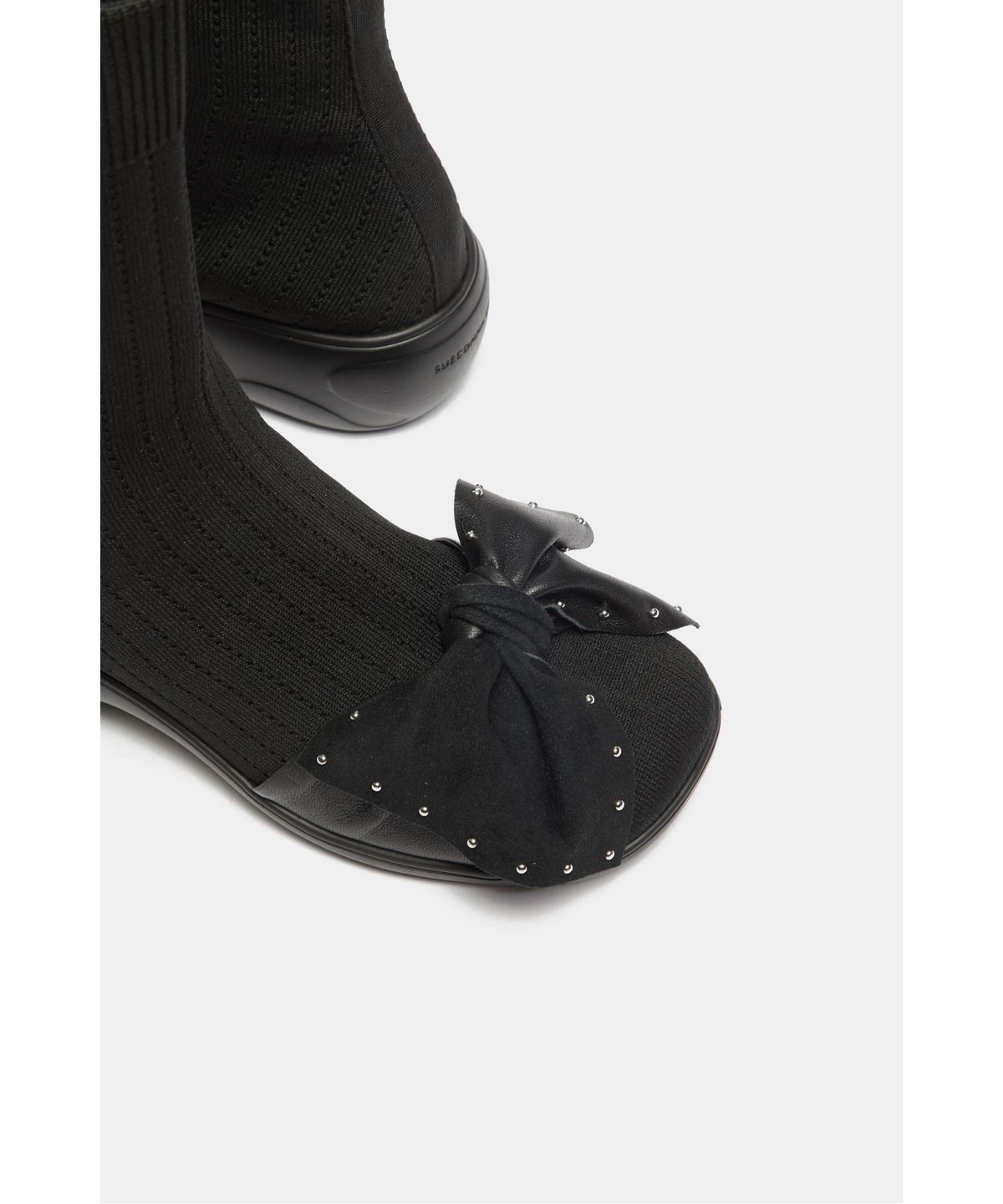 슈콤마보니(SUECOMMA BONNIE) Ribbon sock boots(black)_DG3CW26517BLK