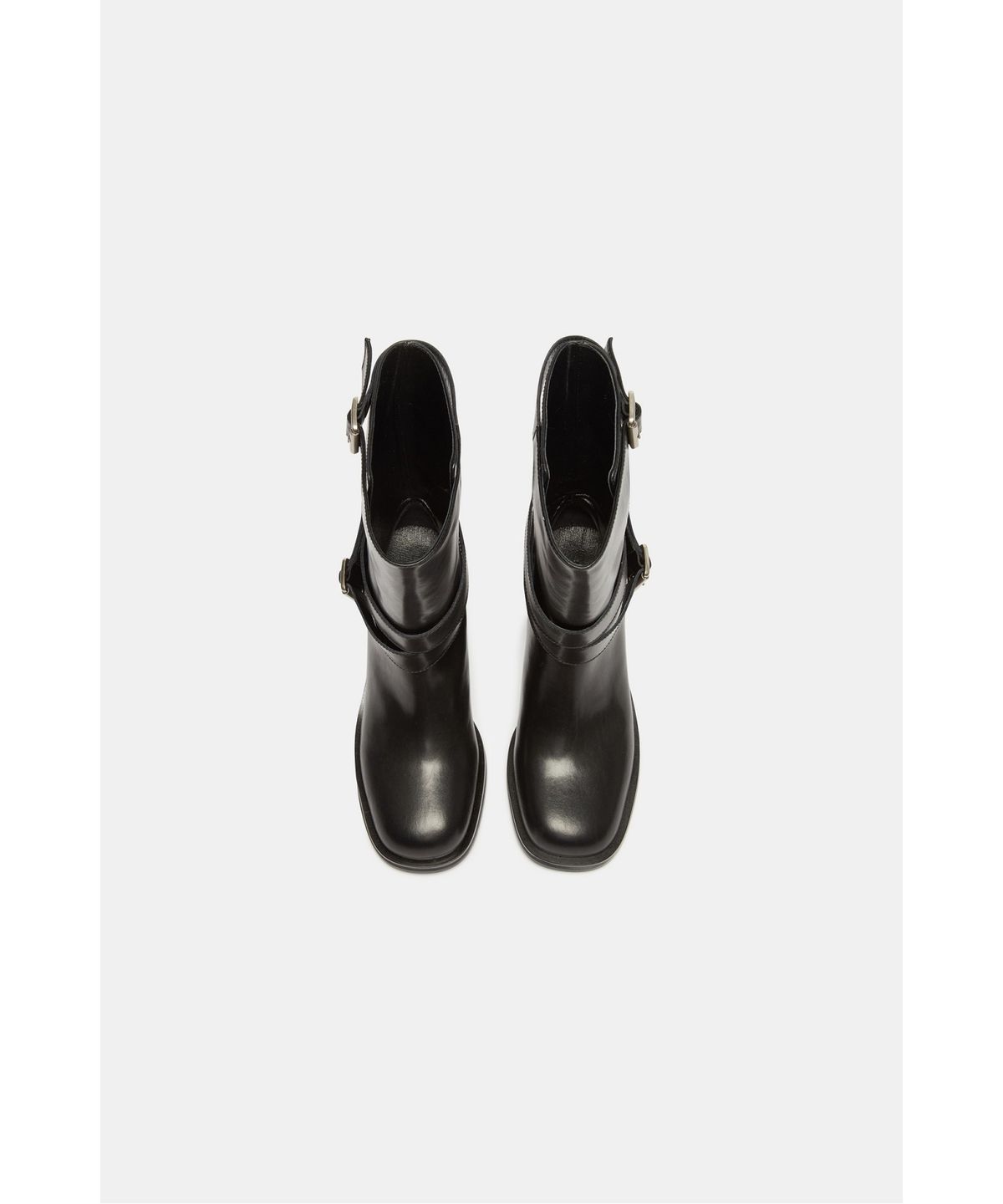 슈콤마보니(SUECOMMA BONNIE) Double buckle middle boots(black)_DG3CW26512BLK