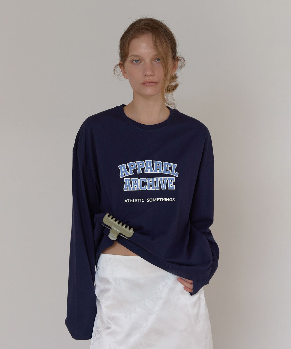 어패럴아카이브(APPAREL ARCHIVE) Benny sporty long sleeve tee - Navy