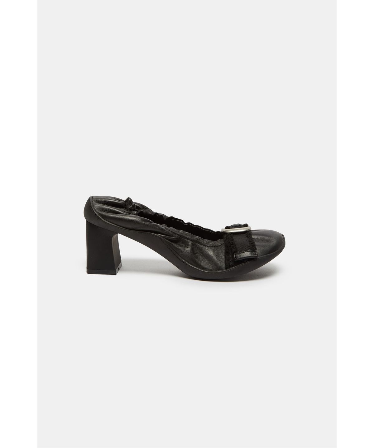 슈콤마보니(SUECOMMA BONNIE) Shirred buckle pump(black)_DG1BA26510BLK