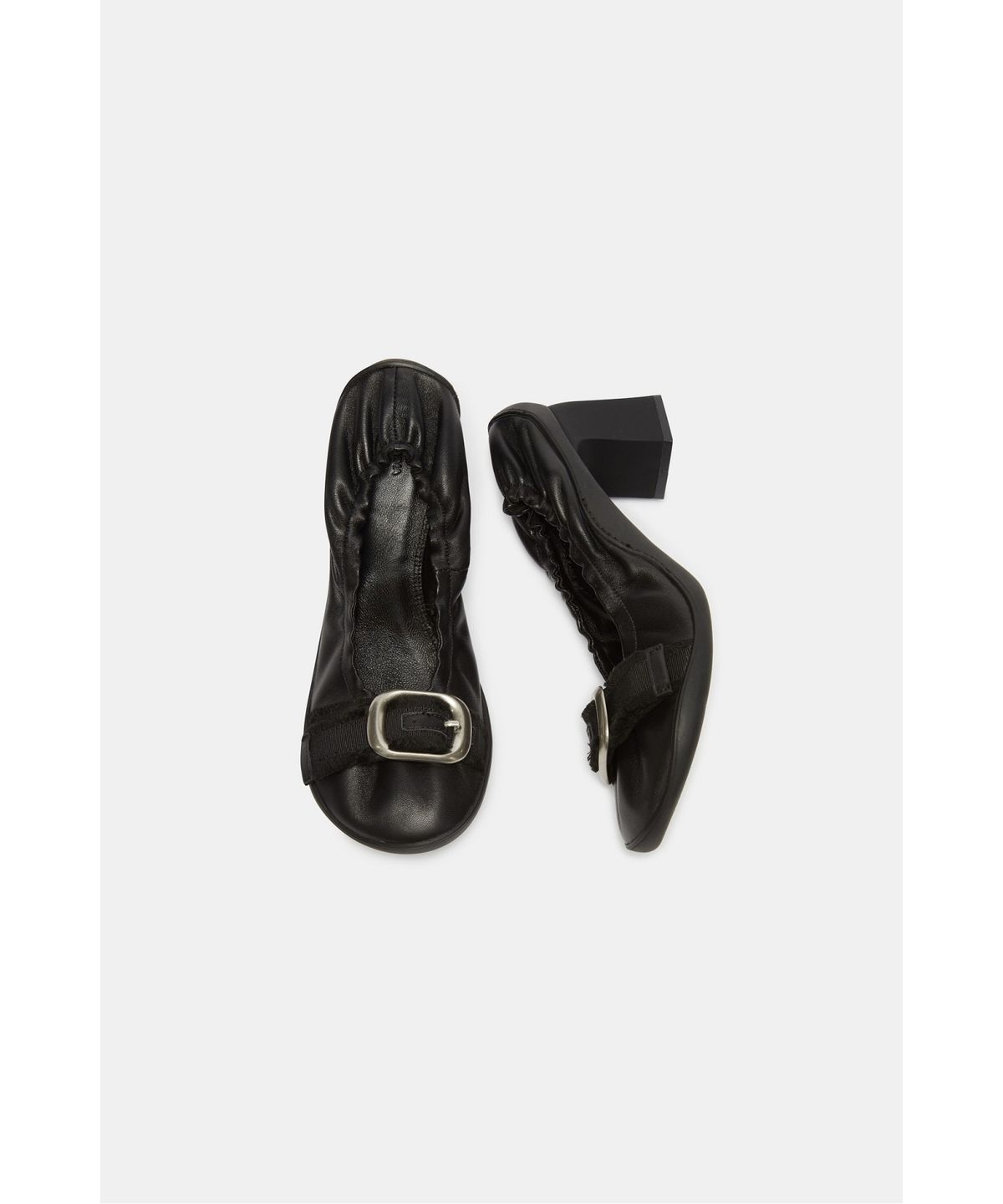 슈콤마보니(SUECOMMA BONNIE) Shirred buckle pump(black)_DG1BA26510BLK