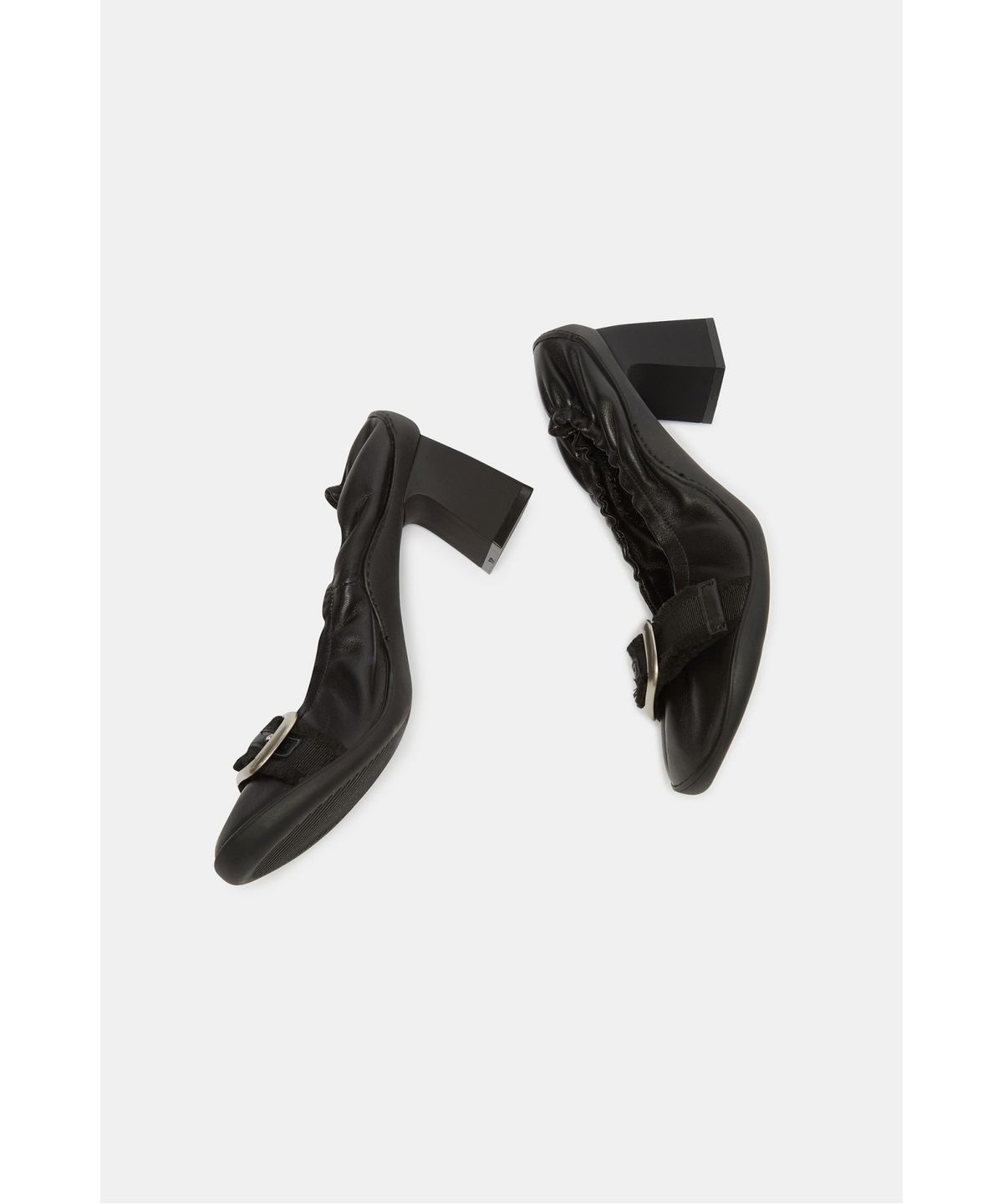 슈콤마보니(SUECOMMA BONNIE) Shirred buckle pump(black)_DG1BA26510BLK