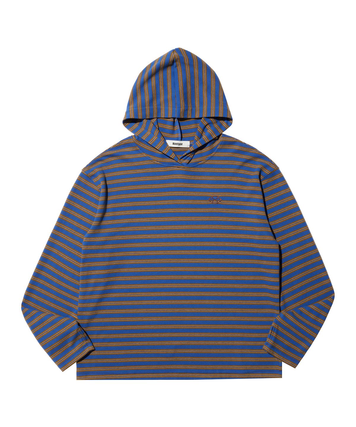 논타입(NONTYPE) MULTI STRIPE FLEECE HOODY (BLUE)