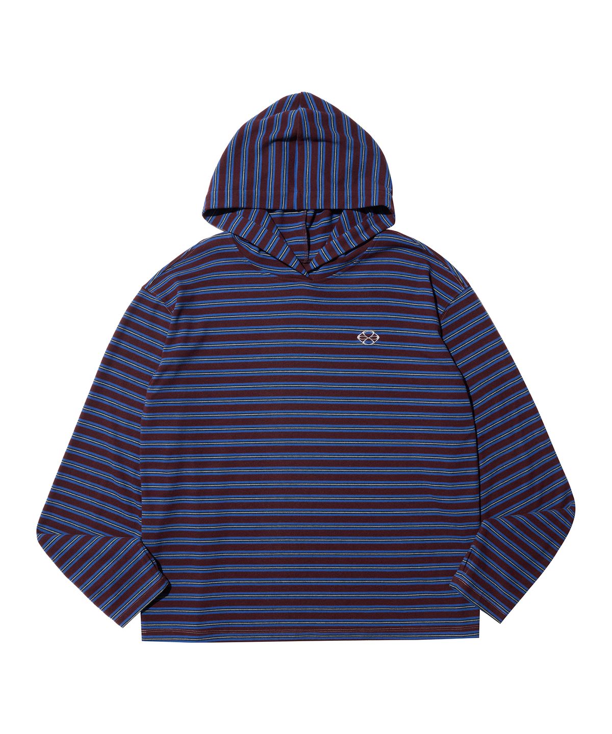 논타입(NONTYPE) MULTI STRIPE FLEECE HOODY (PURPLE)