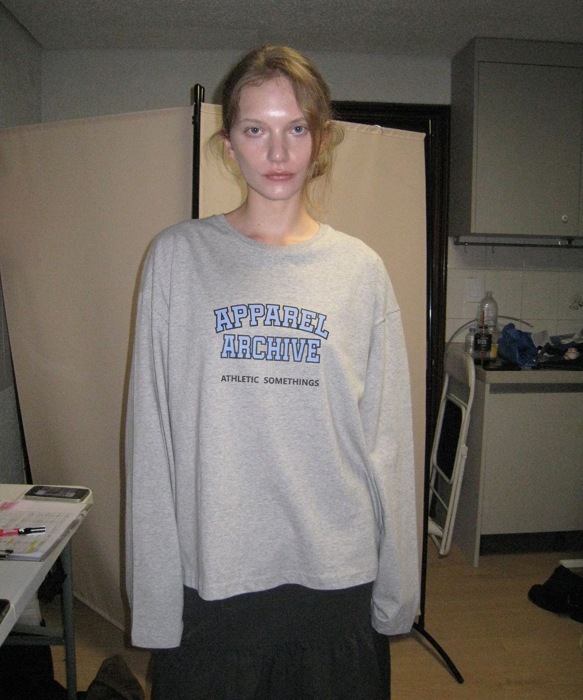 어패럴아카이브(APPAREL ARCHIVE) Benny sporty long sleeve tee - Gray
