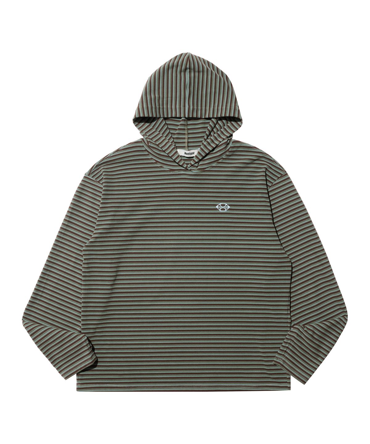 논타입(NONTYPE) MULTI STRIPE FLEECE HOODY (GREEN)