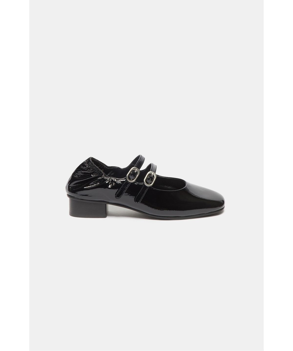 슈콤마보니(SUECOMMA BONNIE) Shirred maryjane flats(black)_DG1DA26503BLK