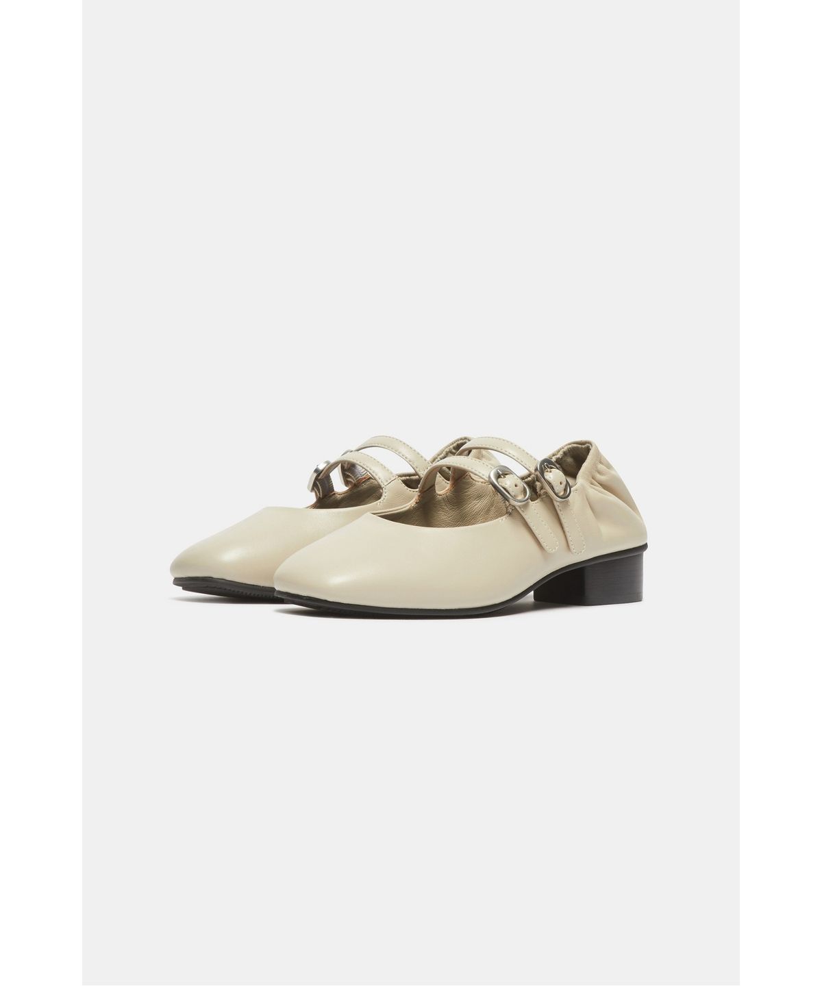 슈콤마보니(SUECOMMA BONNIE) Shirred maryjane flats(ivory)_DG1DA26503IVY