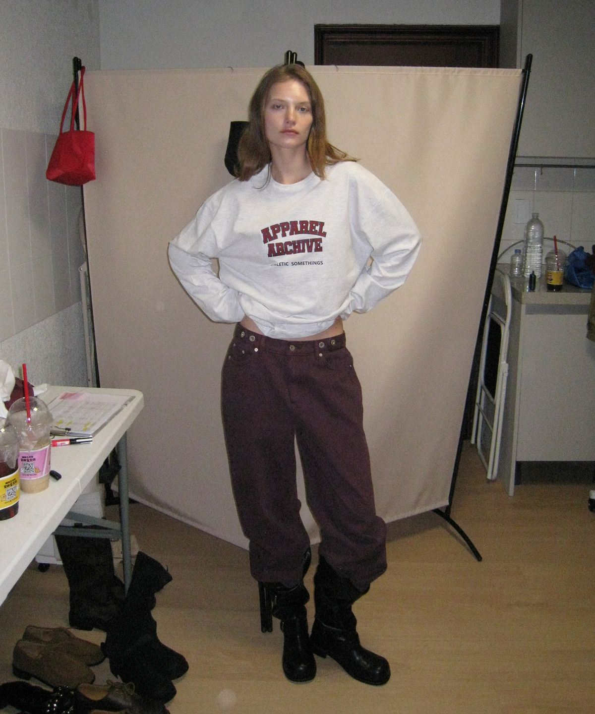 어패럴아카이브(APPAREL ARCHIVE) Benny sporty long sleeve tee - Melange