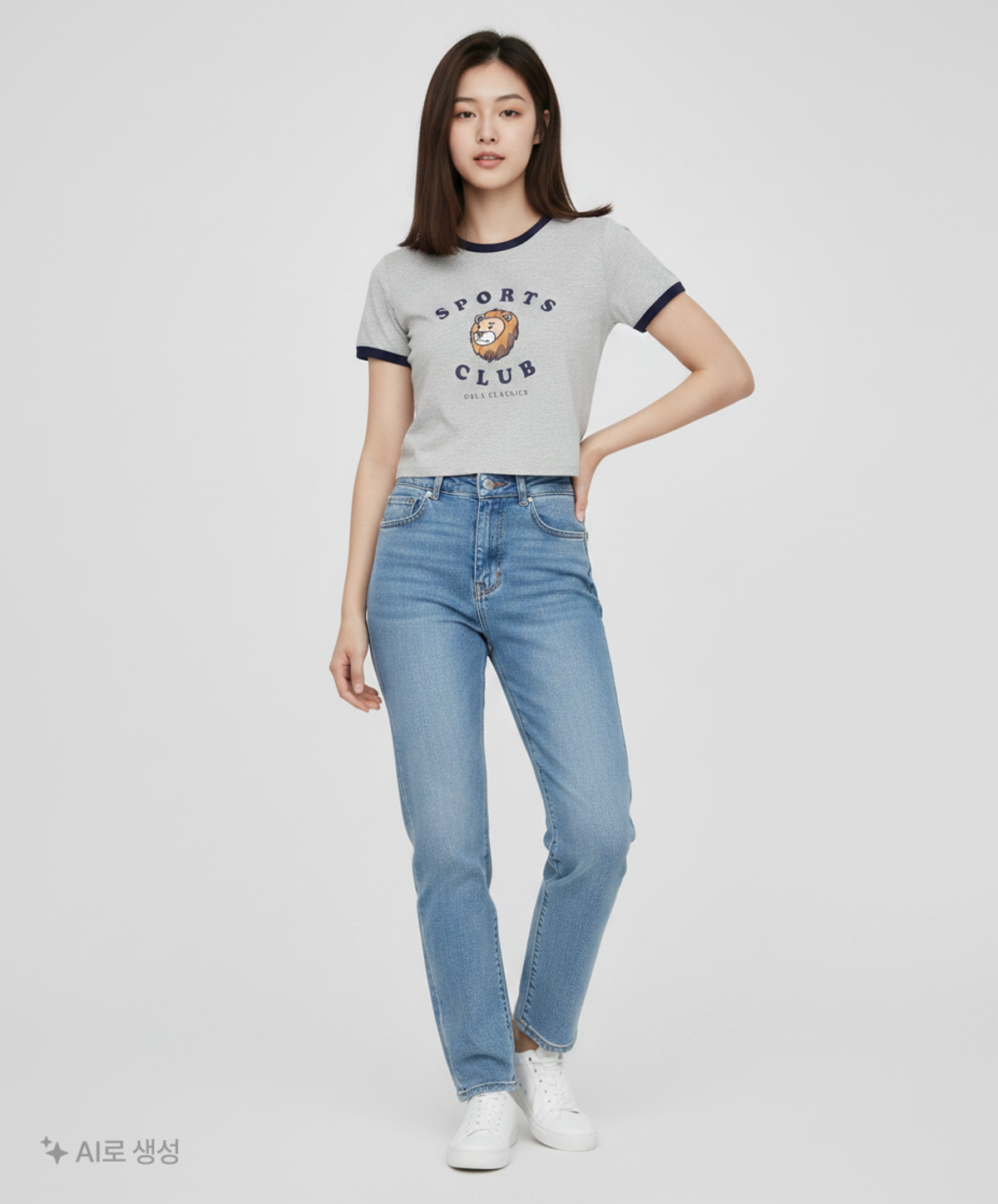 골라(GOLA) RETRO LION T-SHIRT [GRAY] FREE