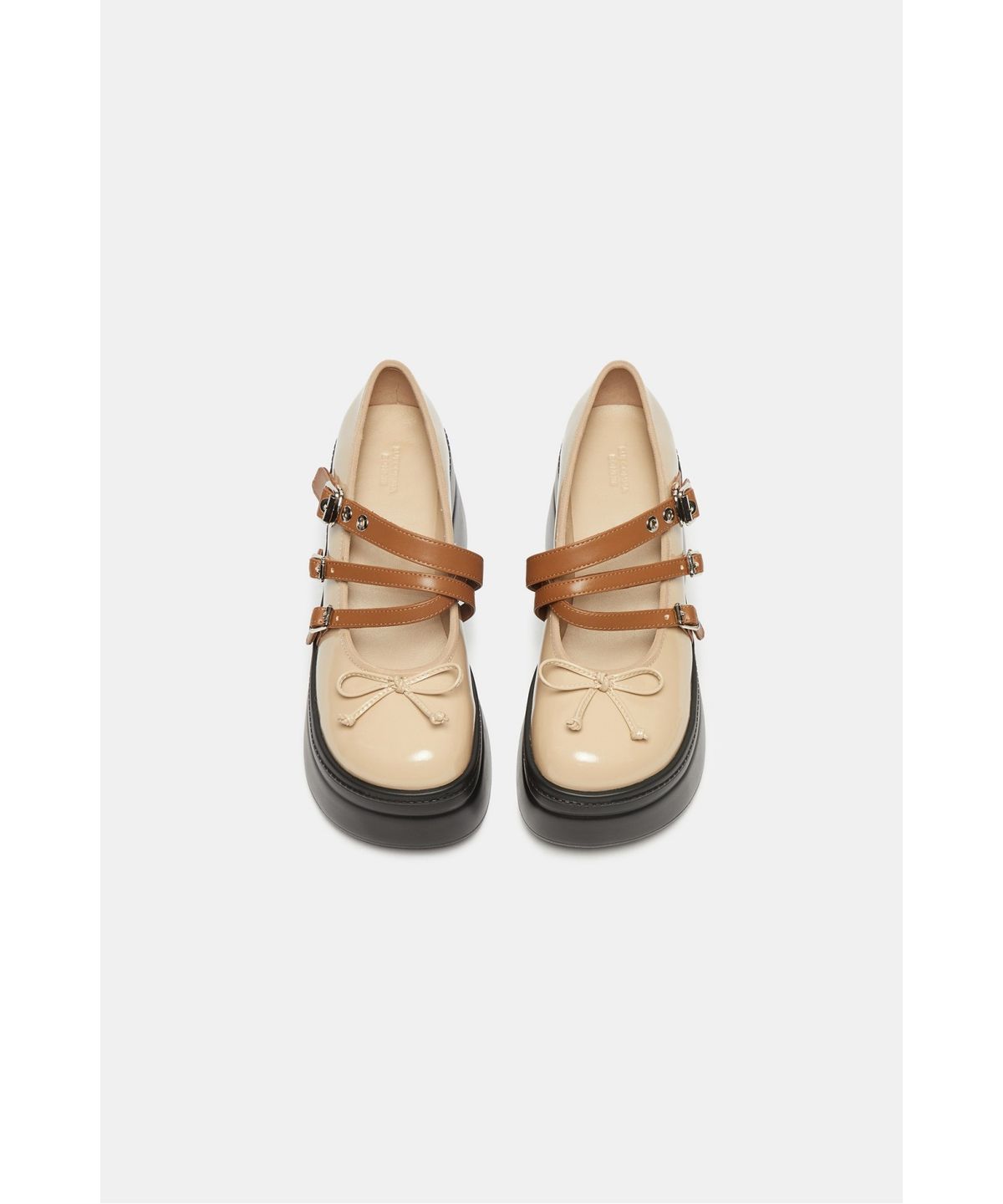 슈콤마보니(SUECOMMA BONNIE) Triple strap mary jane flats(beige)_DG1DA26507BEE