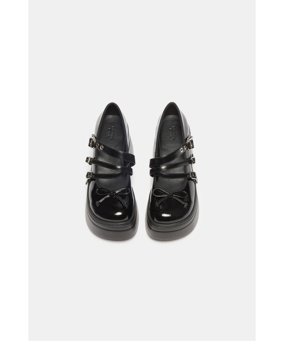 슈콤마보니(SUECOMMA BONNIE) Triple strap mary jane flats(black)_DG1DA26507BLK