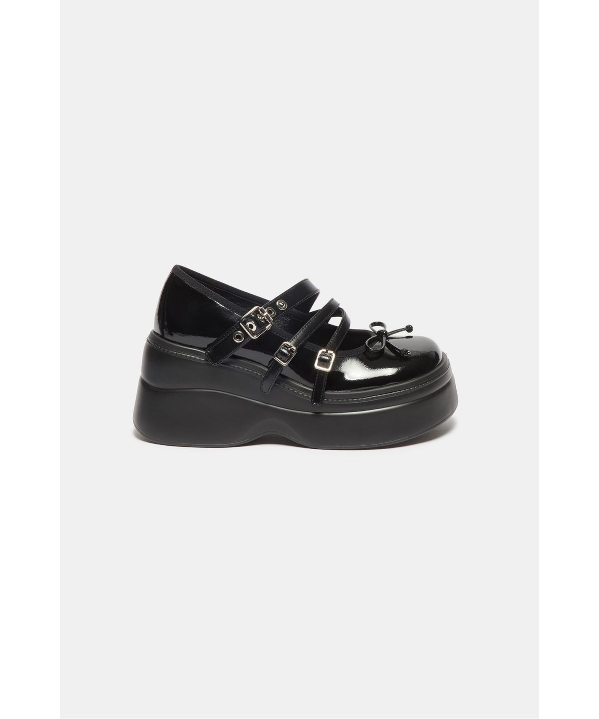 슈콤마보니(SUECOMMA BONNIE) Triple strap mary jane flats(black)_DG1DA26507BLK