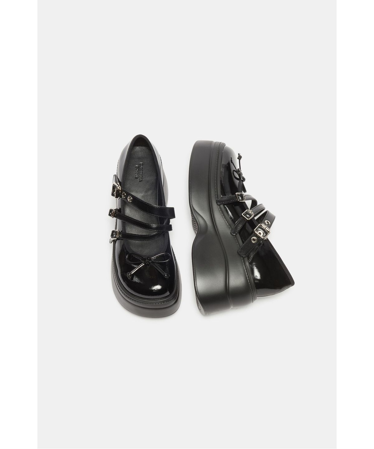슈콤마보니(SUECOMMA BONNIE) Triple strap mary jane flats(black)_DG1DA26507BLK