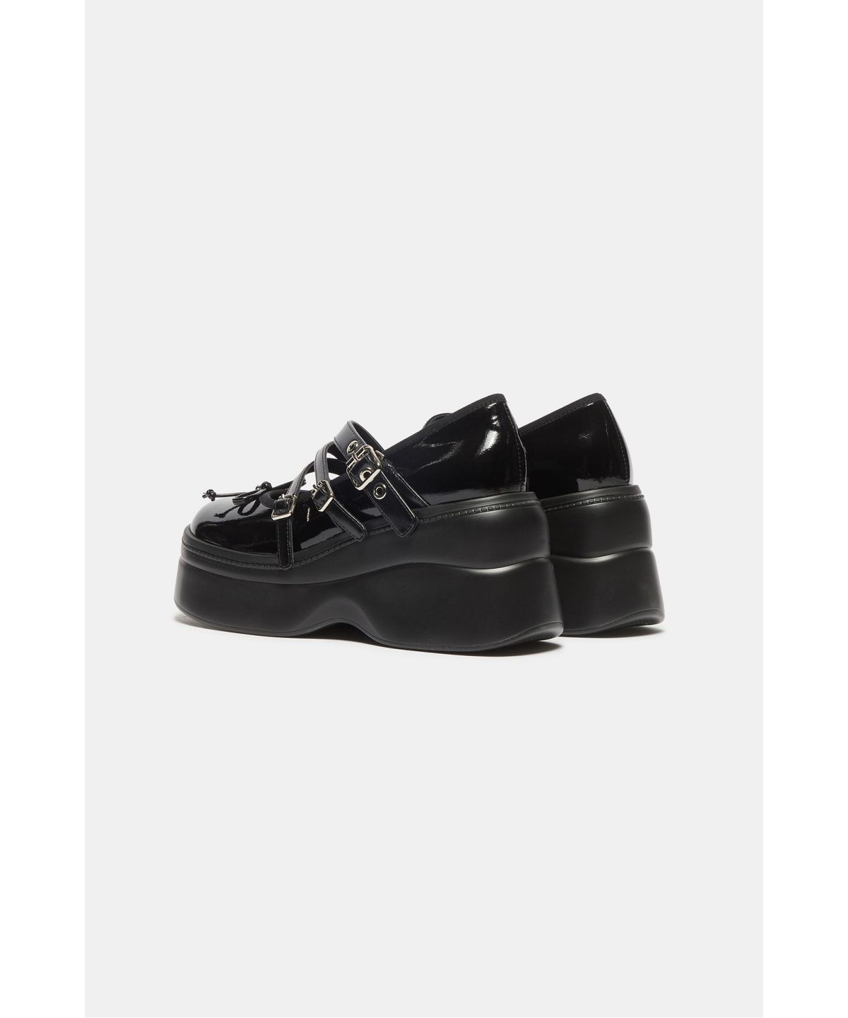 슈콤마보니(SUECOMMA BONNIE) Triple strap mary jane flats(black)_DG1DA26507BLK