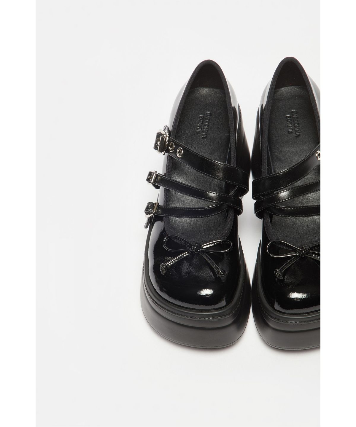 슈콤마보니(SUECOMMA BONNIE) Triple strap mary jane flats(black)_DG1DA26507BLK