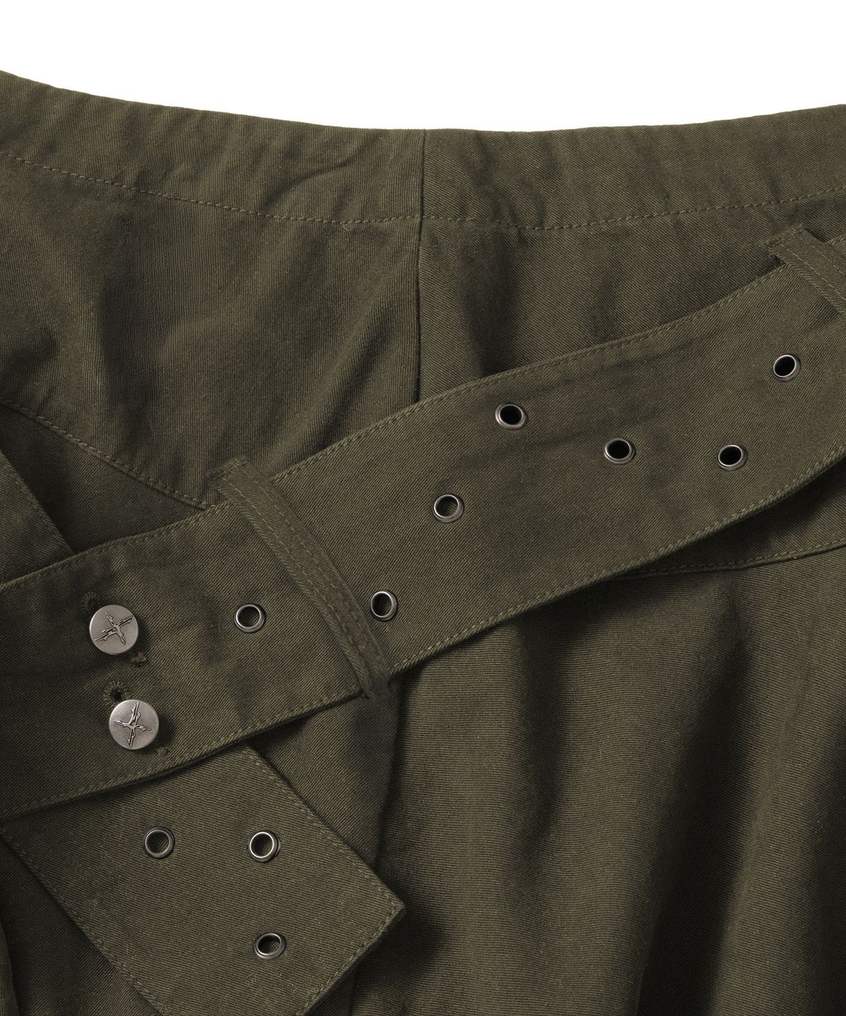 낫포너드(NOT4NERD) W Layered Belt Asymmetrical Skirt - Khaki