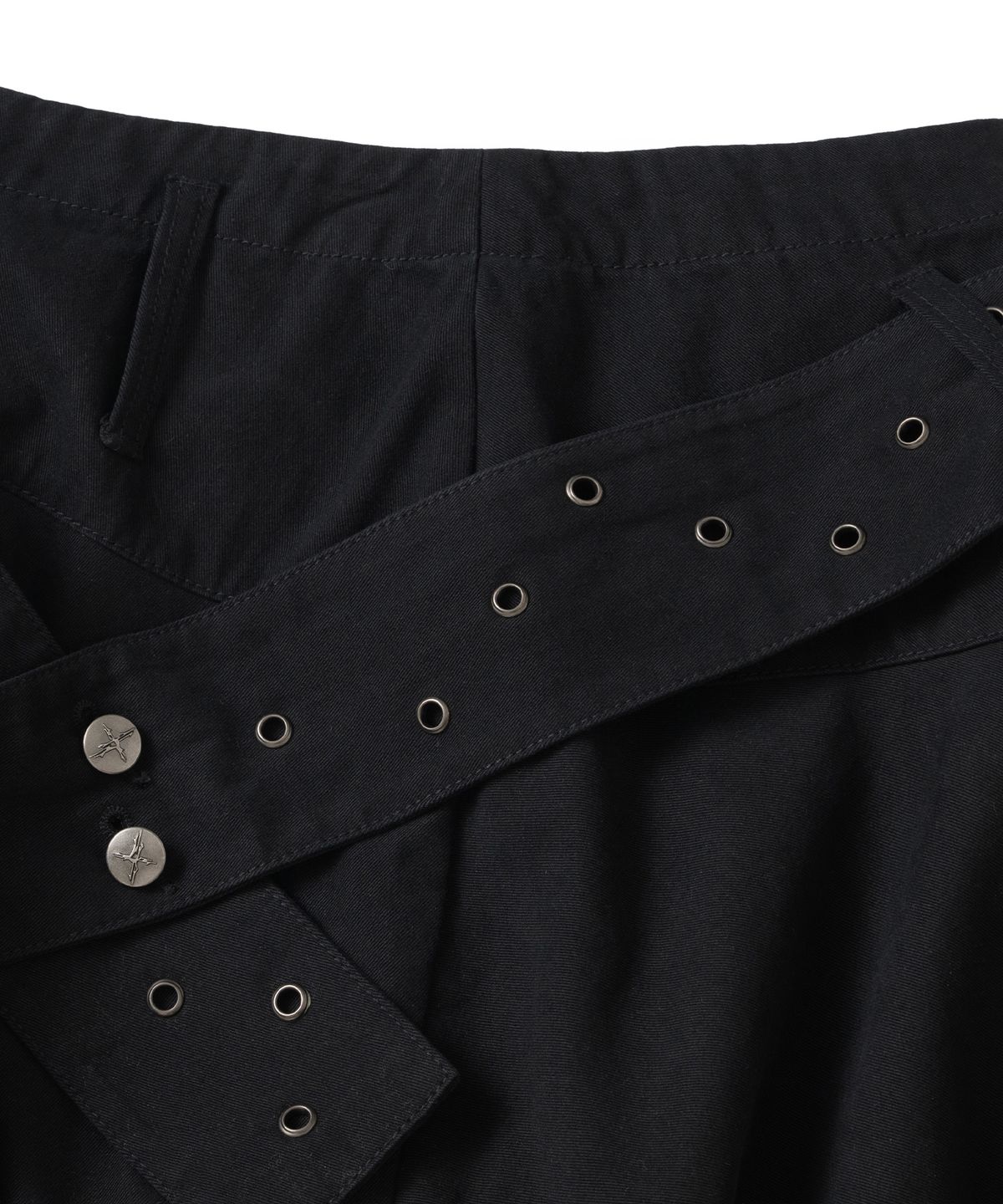 낫포너드(NOT4NERD) W Layered Belt Asymmetrical Skirt - Black