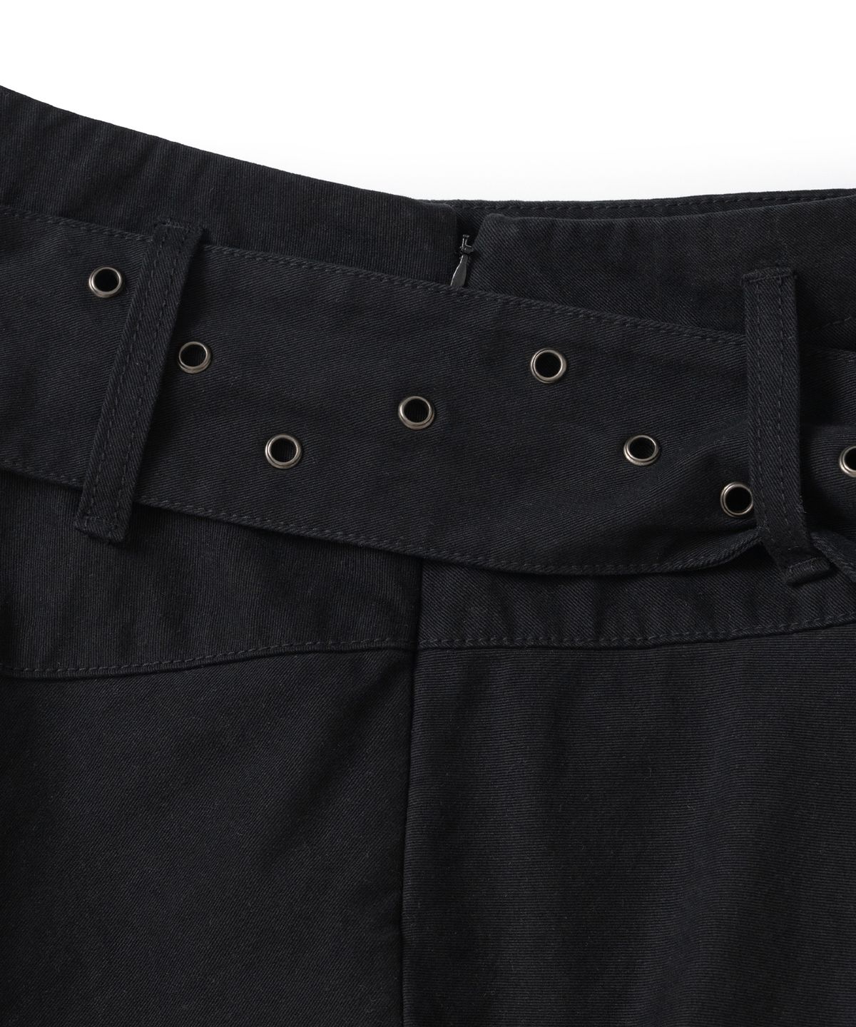 낫포너드(NOT4NERD) W Layered Belt Asymmetrical Skirt - Black