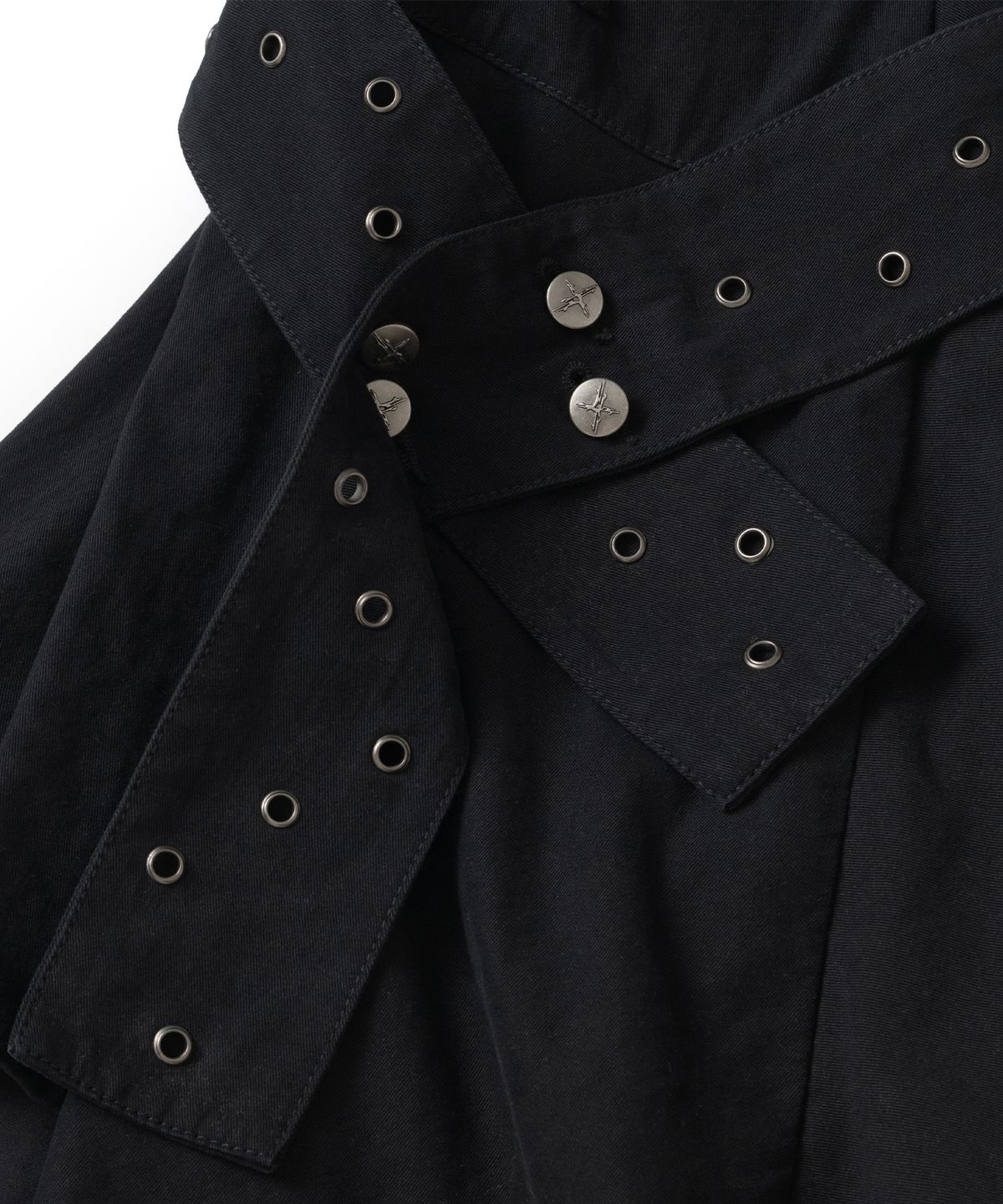낫포너드(NOT4NERD) W Layered Belt Asymmetrical Skirt - Black