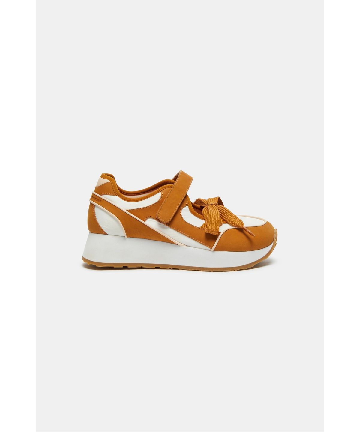 슈콤마보니(SUECOMMA BONNIE) Layered ribbon sneakers(beige)_DG4DA26513BEE