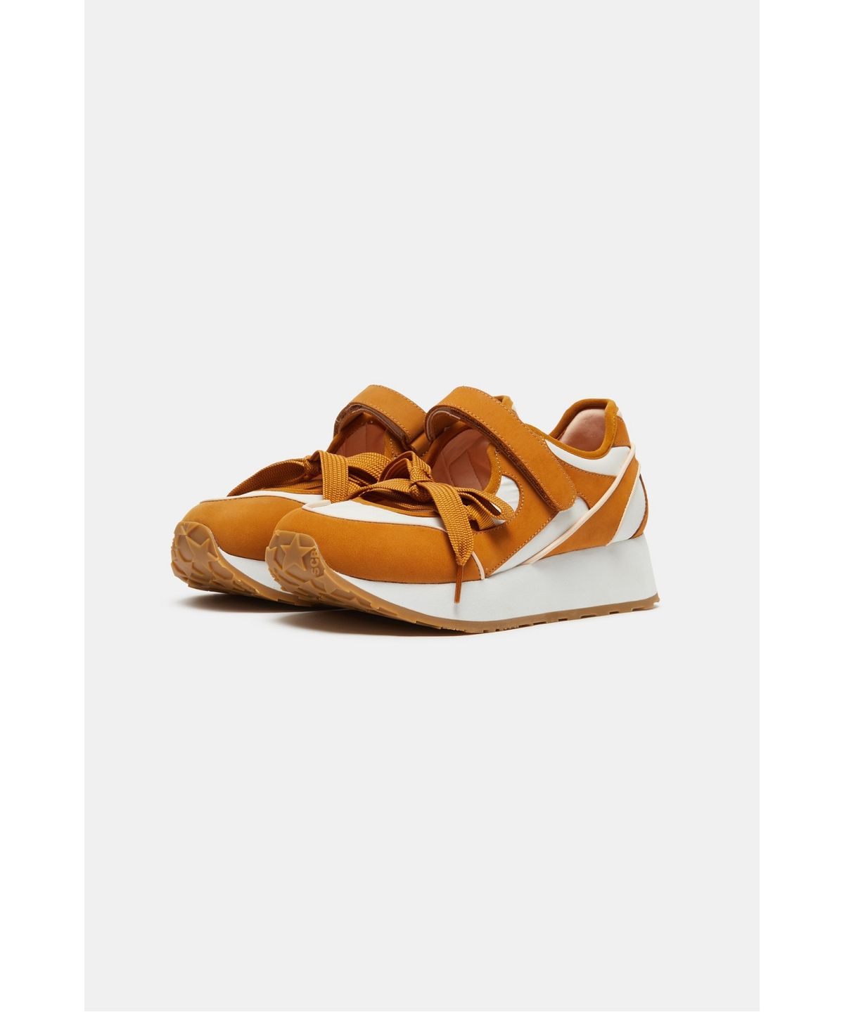 슈콤마보니(SUECOMMA BONNIE) Layered ribbon sneakers(beige)_DG4DA26513BEE