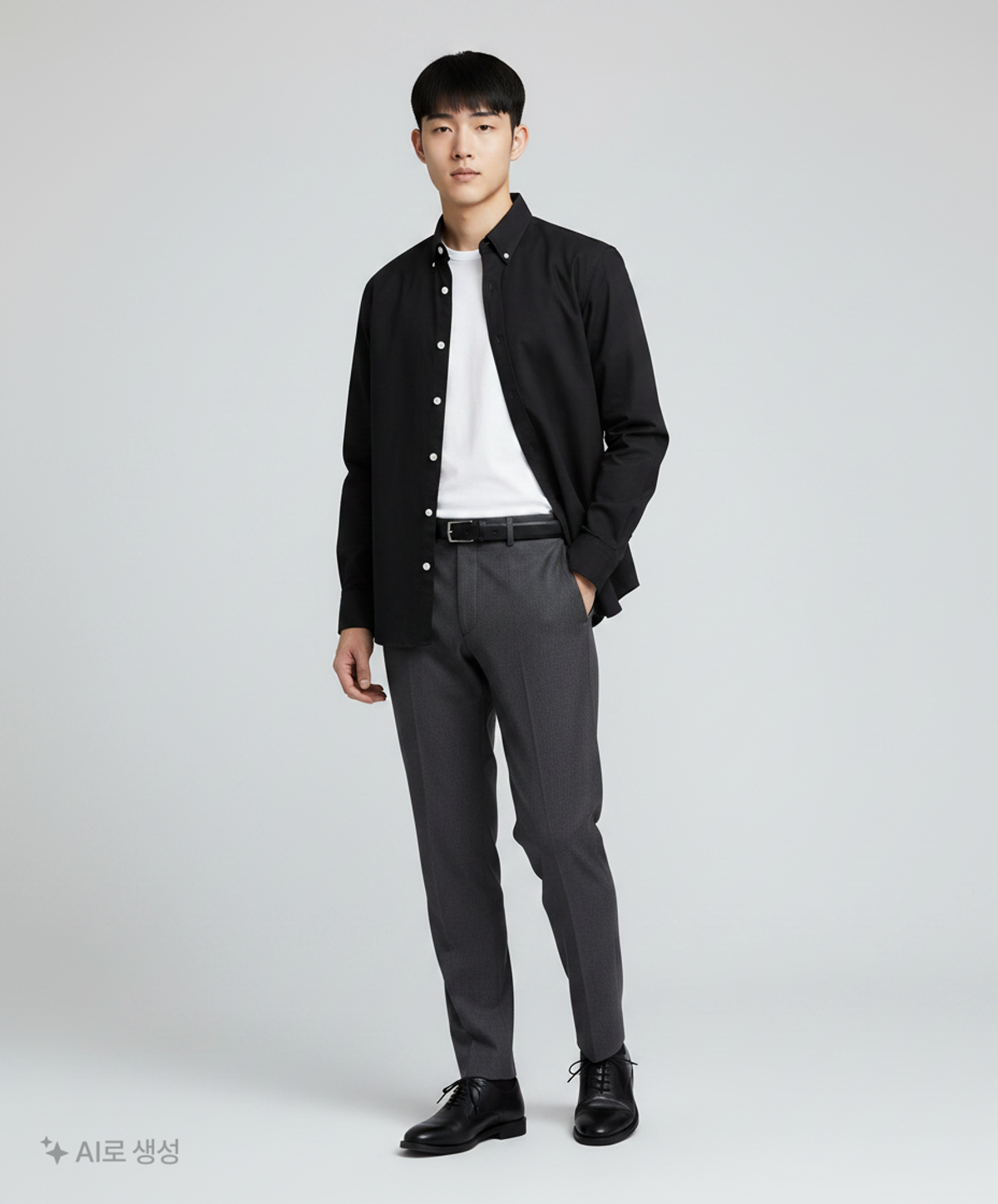 기철(KICHUL) Tidy oxford shirt (black) L