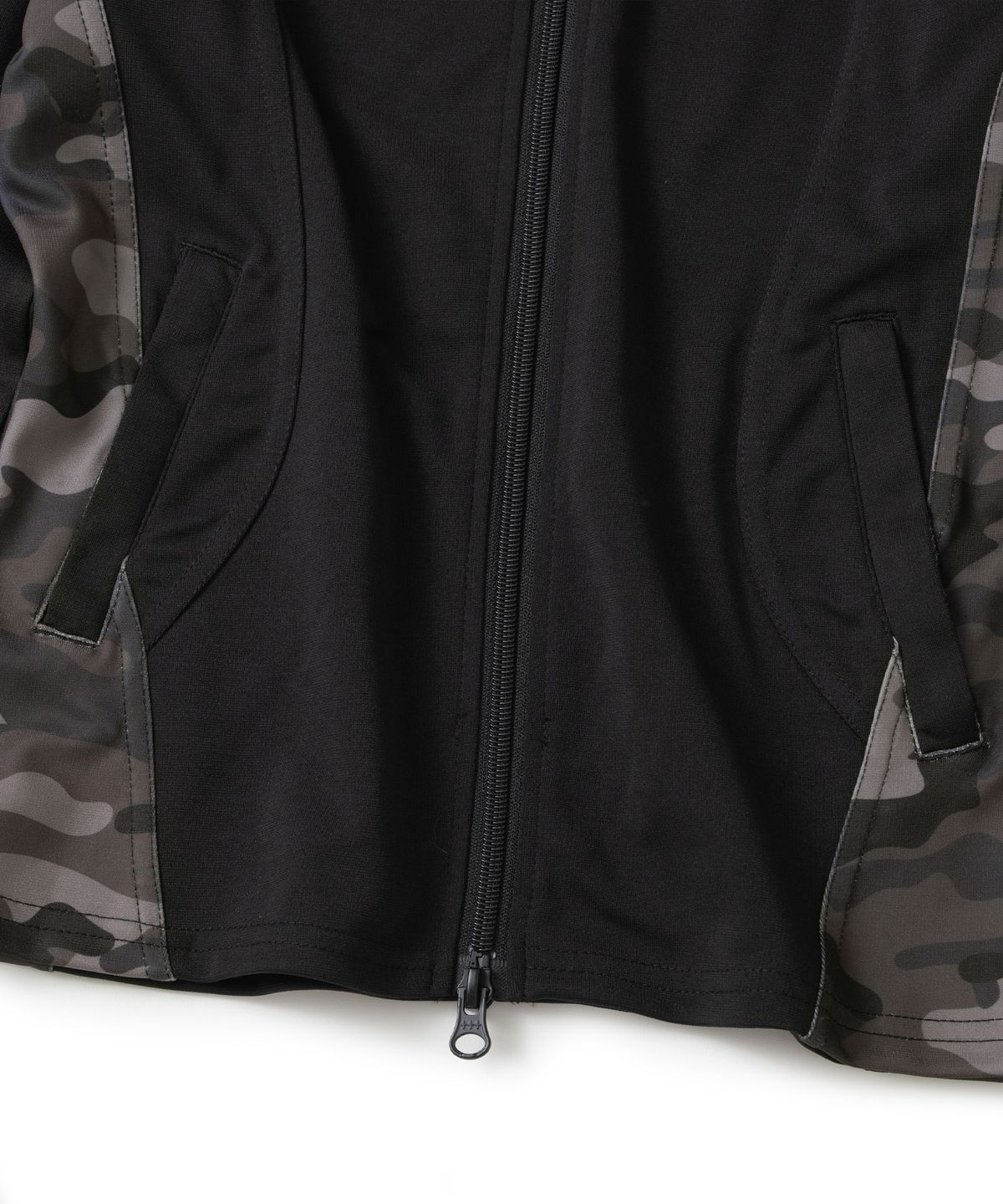 낫포너드(NOT4NERD) W Camo Panel Jersey Jacket - Black