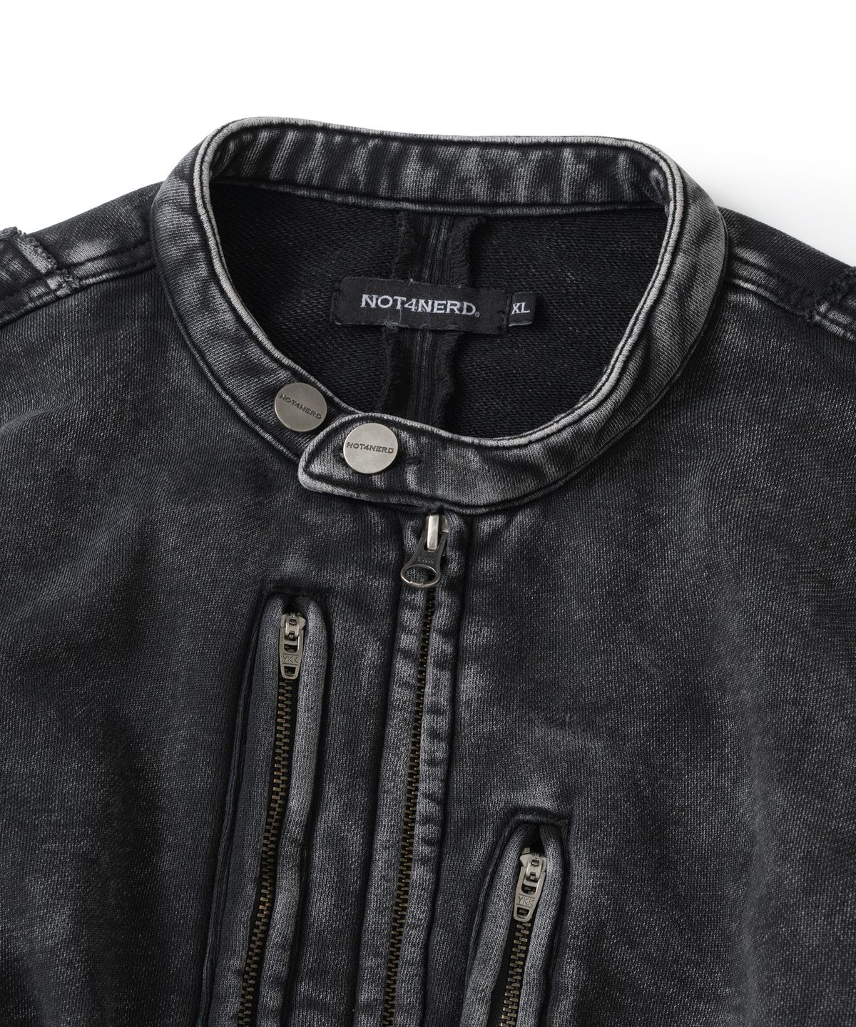 낫포너드(NOT4NERD) W Curve Panel Biker Jersey Jacket - Charcoal