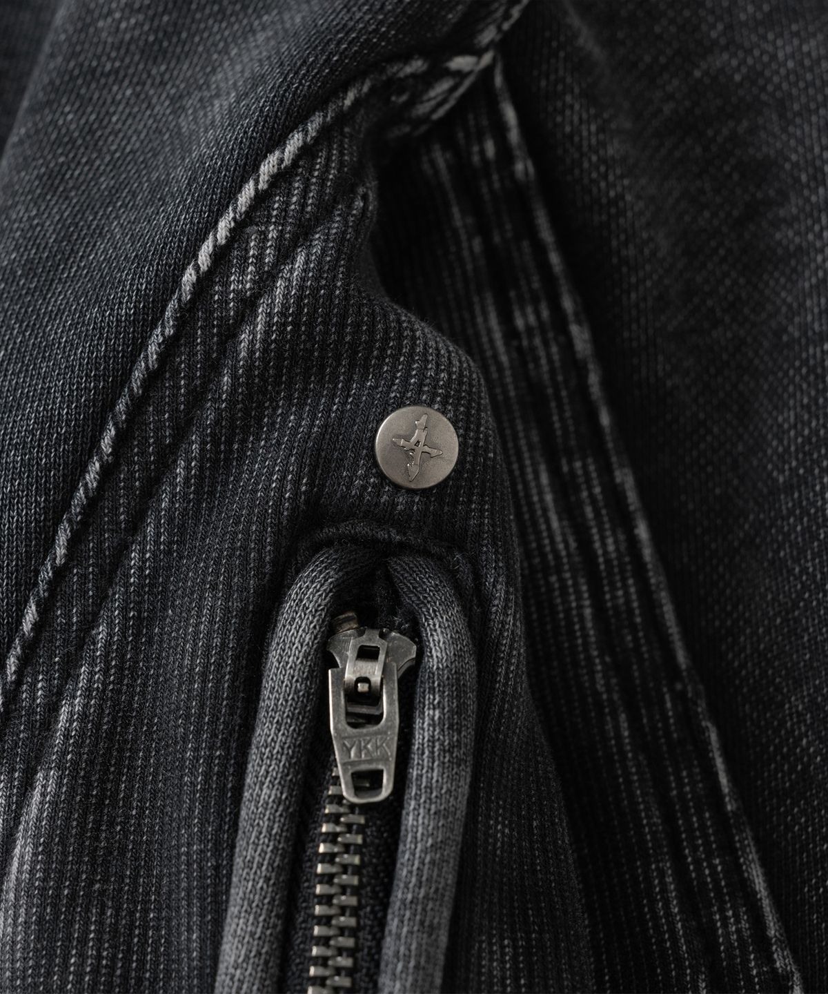 낫포너드(NOT4NERD) W Curve Panel Biker Jersey Jacket - Charcoal