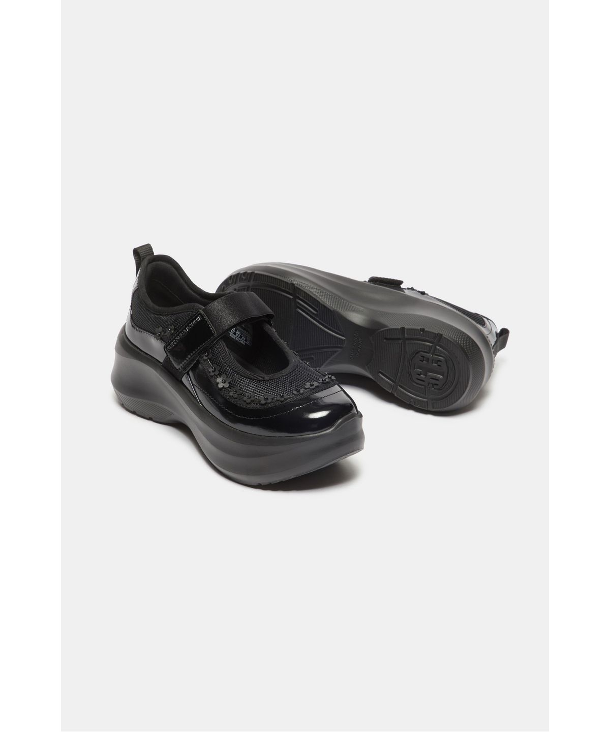 슈콤마보니(SUECOMMA BONNIE) Floral maryjane sneakers(black)_DG4DA26507BLK