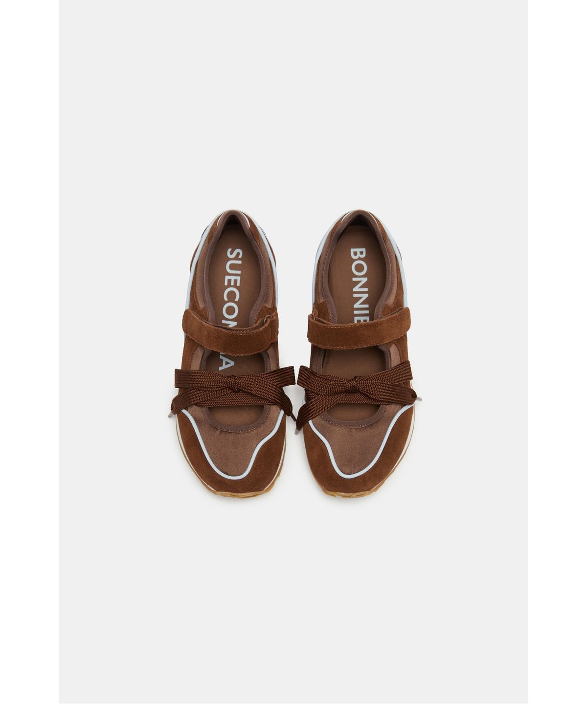 슈콤마보니(SUECOMMA BONNIE) Layered ribbon sneakers(brown)_DG4DA26513BRN
