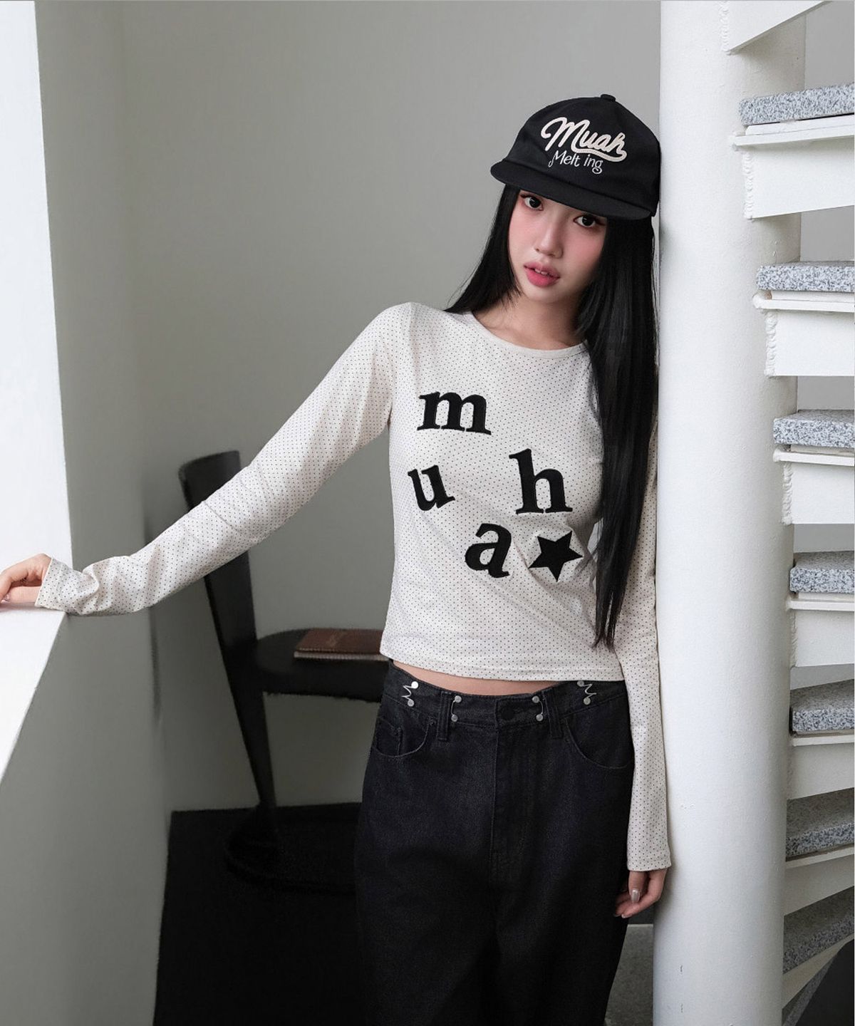 무아무아(MUAHMUAH) 레터링 무아 스냅백 [블랙]