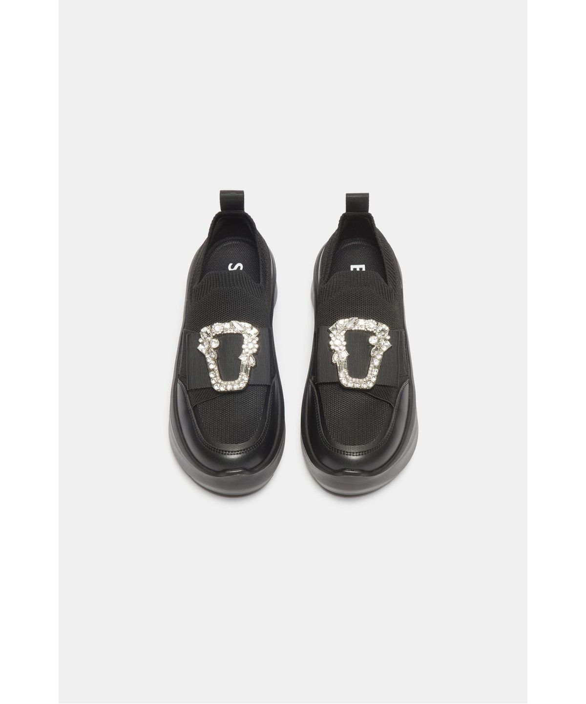 슈콤마보니(SUECOMMA BONNIE) Crystal buckle sneakers(black)_DG4DA26519BLK