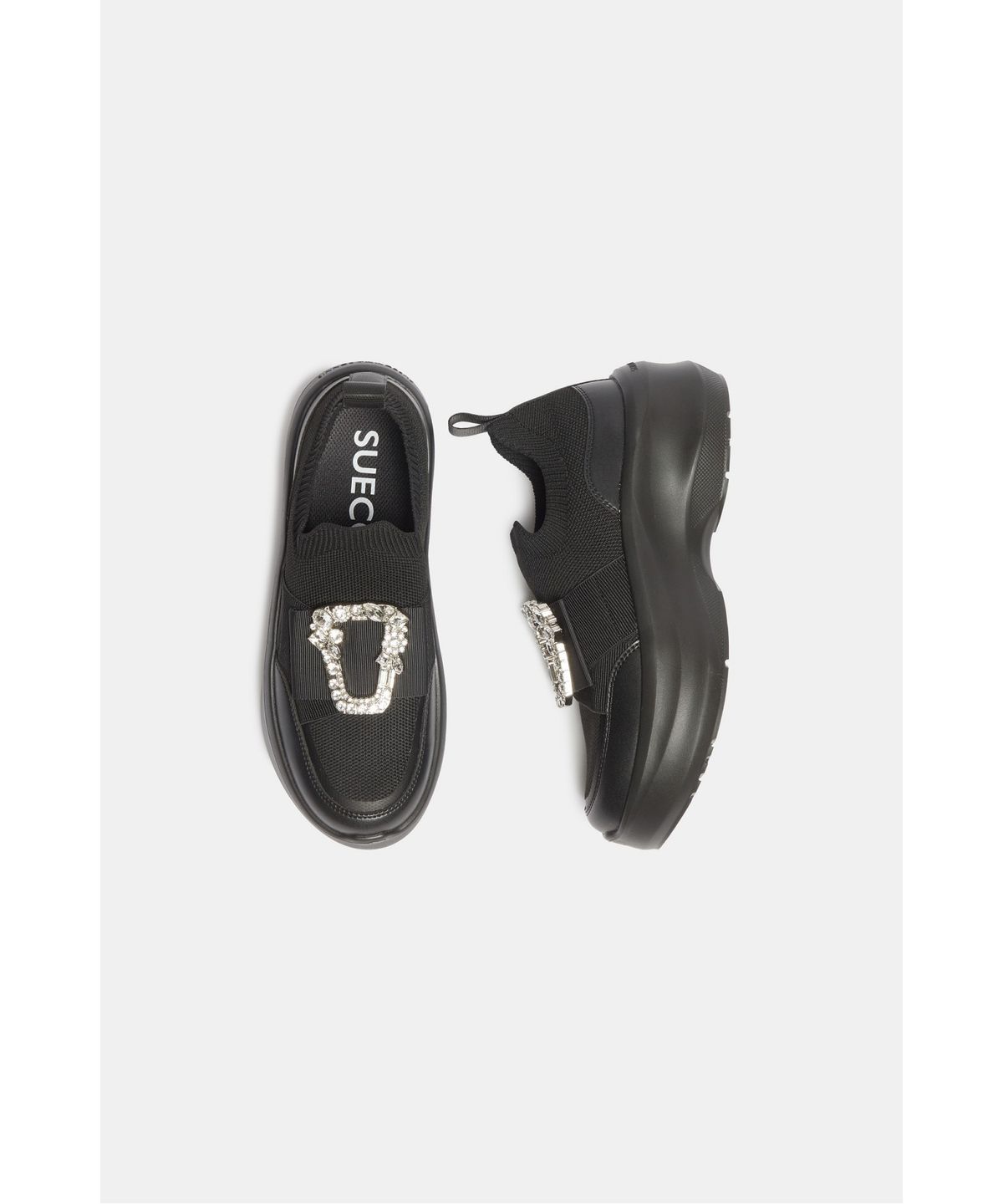 슈콤마보니(SUECOMMA BONNIE) Crystal buckle sneakers(black)_DG4DA26519BLK