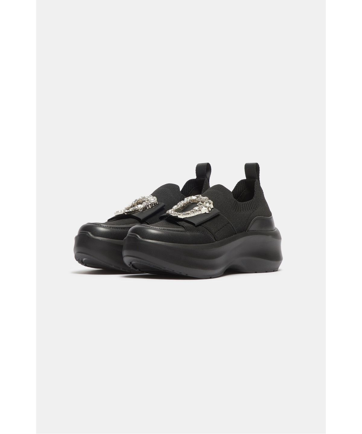 슈콤마보니(SUECOMMA BONNIE) Crystal buckle sneakers(black)_DG4DA26519BLK