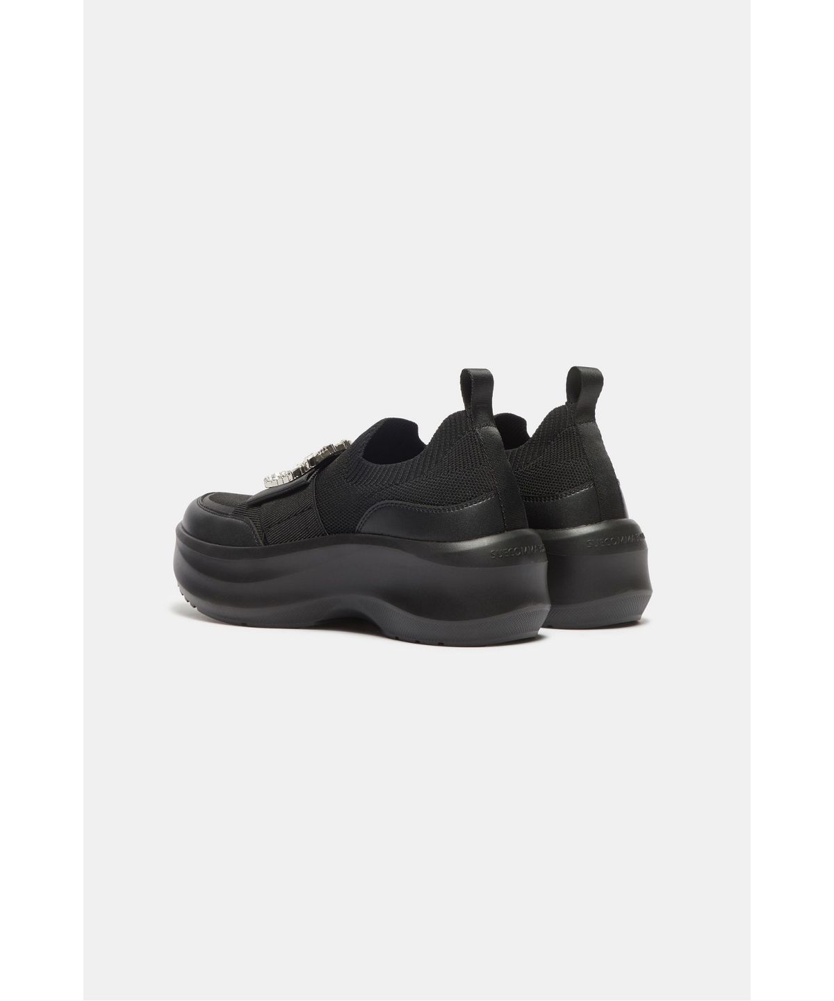 슈콤마보니(SUECOMMA BONNIE) Crystal buckle sneakers(black)_DG4DA26519BLK