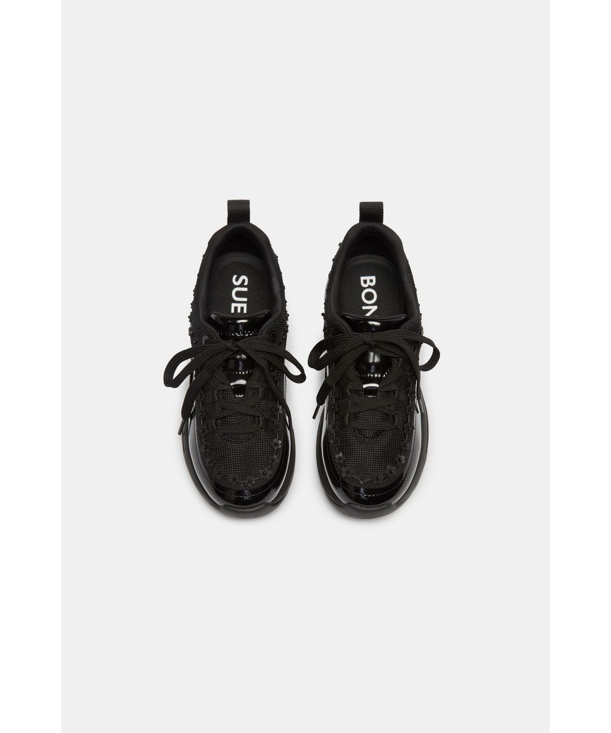 슈콤마보니(SUECOMMA BONNIE) Floral lace-up sneakers(black)_DG4DA26508BLK