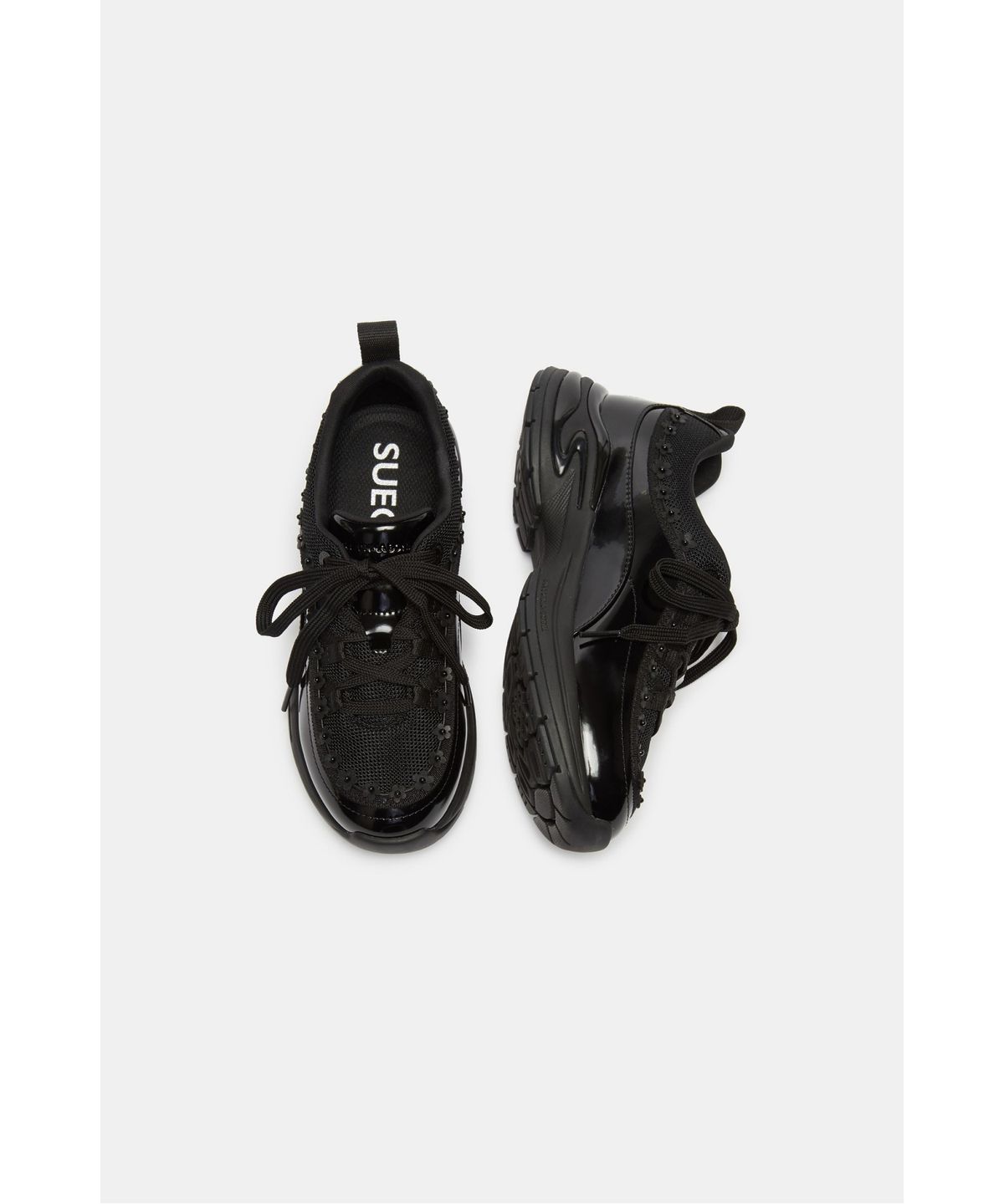 슈콤마보니(SUECOMMA BONNIE) Floral lace-up sneakers(black)_DG4DA26508BLK