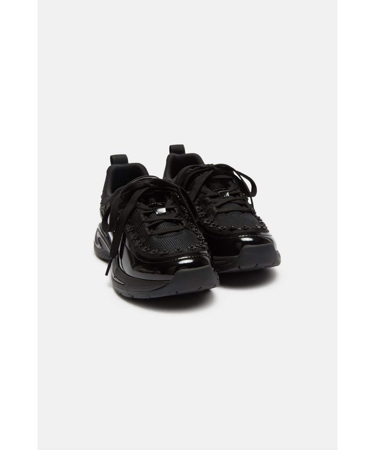 슈콤마보니(SUECOMMA BONNIE) Floral lace-up sneakers(black)_DG4DA26508BLK