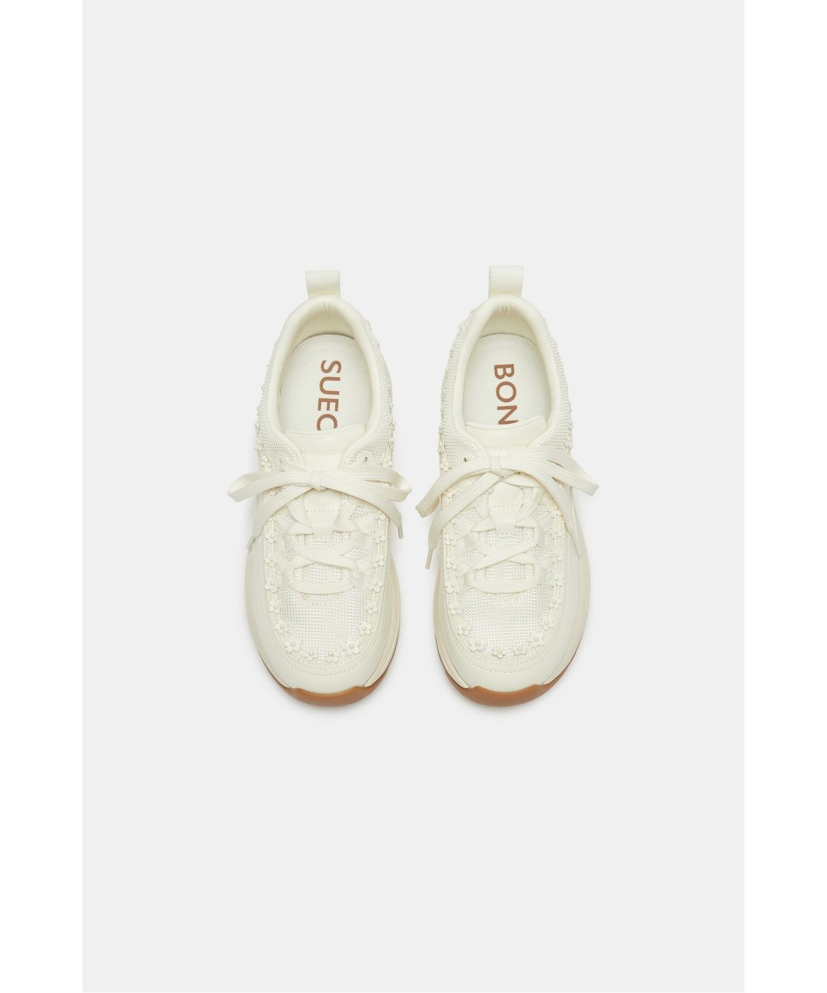 슈콤마보니(SUECOMMA BONNIE) Floral lace-up sneakers(ivory)_DG4DA26508IVY