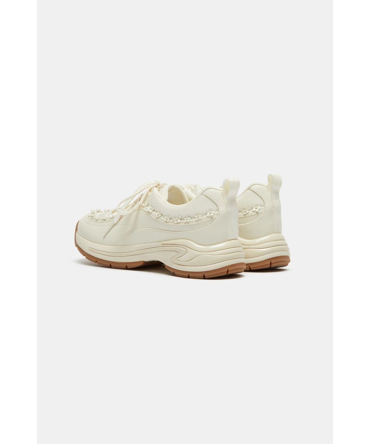 슈콤마보니(SUECOMMA BONNIE) Floral lace-up sneakers(ivory)_DG4DA26508IVY