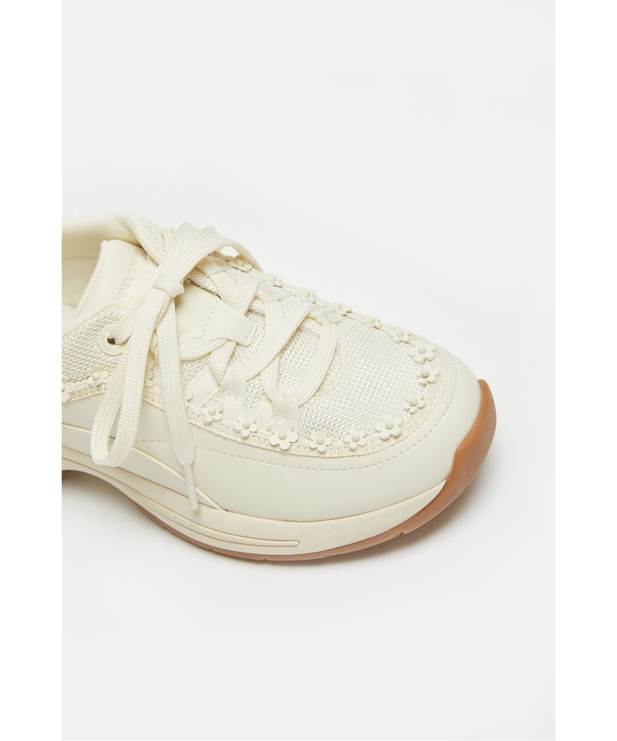 슈콤마보니(SUECOMMA BONNIE) Floral lace-up sneakers(ivory)_DG4DA26508IVY