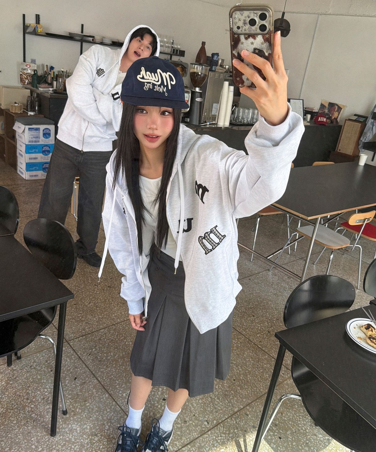 무아무아(MUAHMUAH) 레터링 무아 스냅백 [네이비]